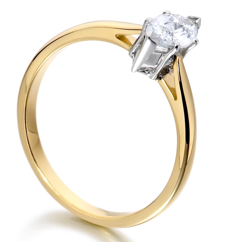 Marquise Cut Yellow Gold Diamond Engagement Ring ICD2402YG   Image 2